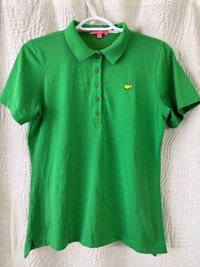 Masters Golf  Green Polo Masters golf shirt with Pink Brand Tag